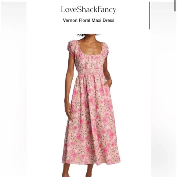LoveShackFancy Dresses & Skirts - NWOT XS LoveShackFancy Vernon Floral Maxi Dress Pink floral